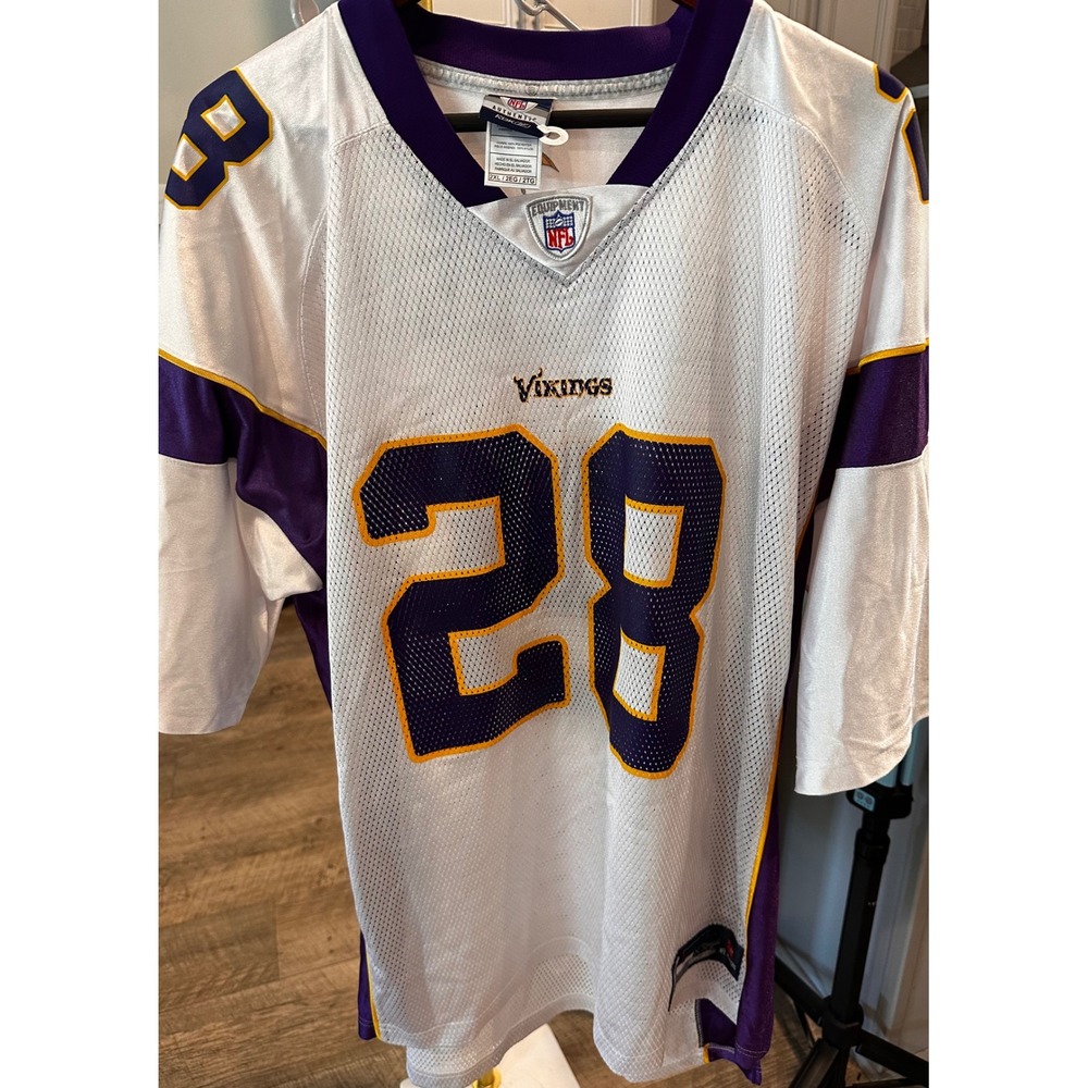 Reebok Minnesota Vikings Adrian Peterson 28 NFL Jersey Mens 2XL White Authentic